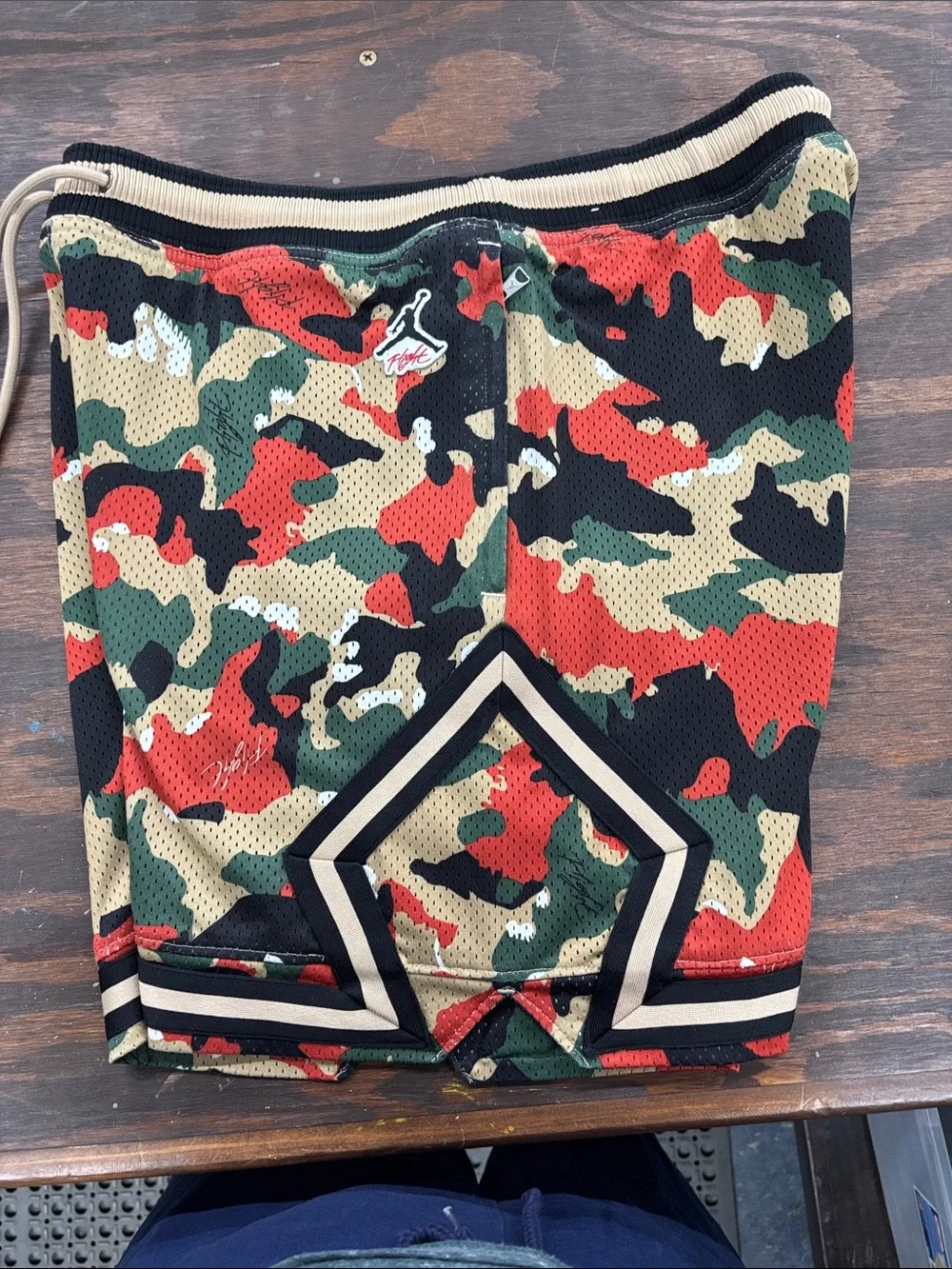 Jordan Men's Camo Athletic Mesh Shorts - Red/Green/Black/Tan